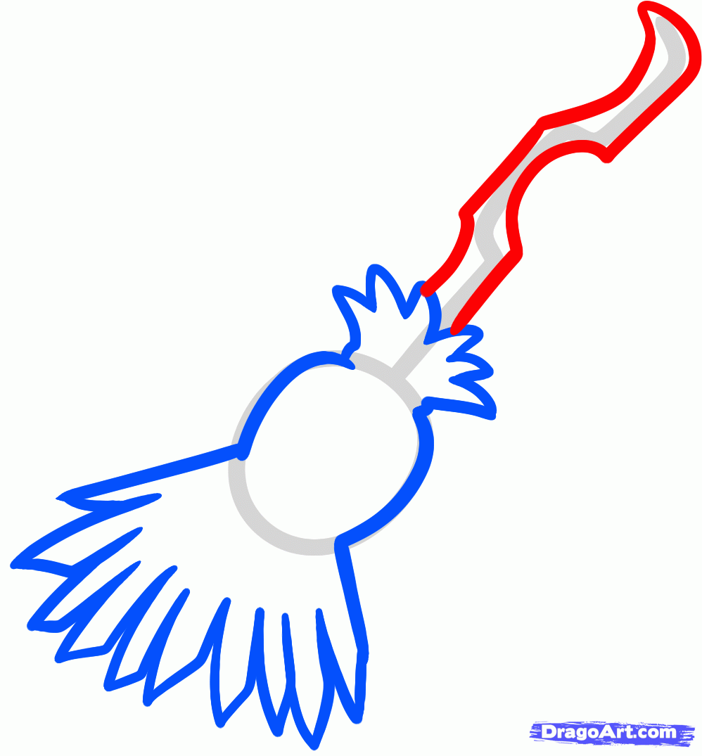 998x1075 Step How To Draw A Witch Broom