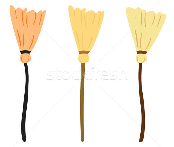 600x508 Witch's Broom Vector Drawing In Flat Style Vector Illustration