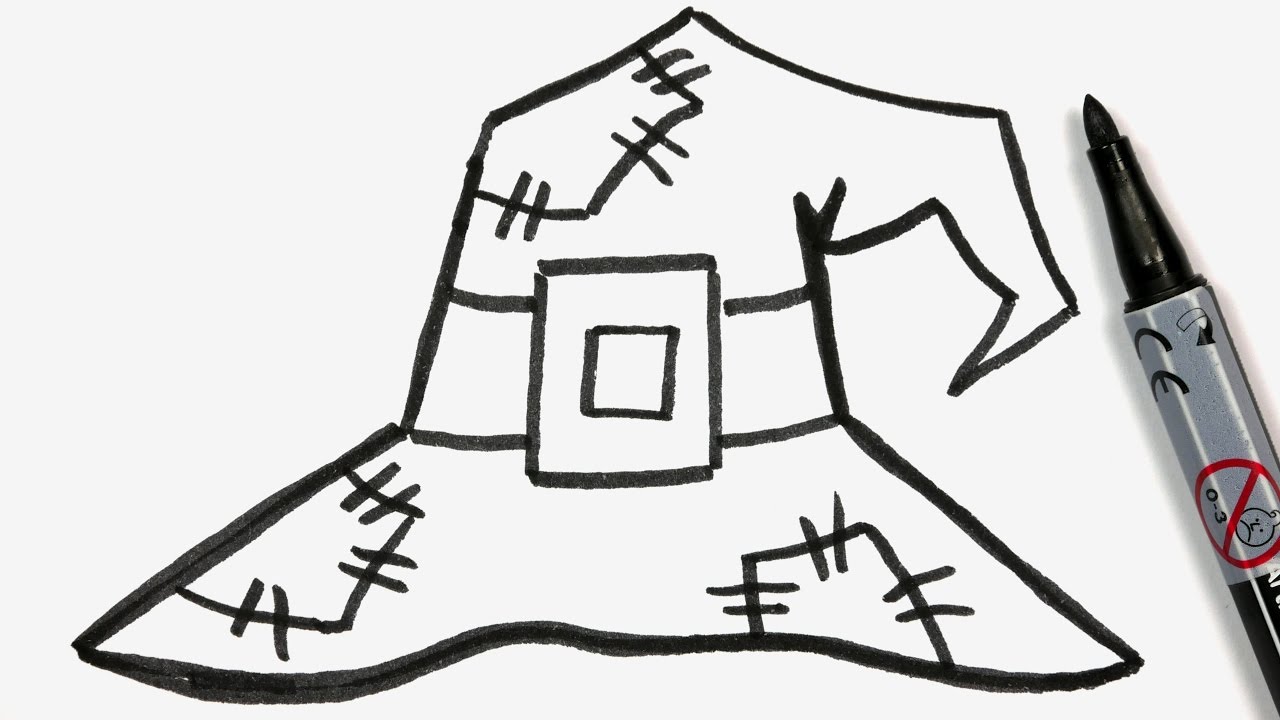 1280x720 How To Draw A Cartoon Halloween Witch Hat