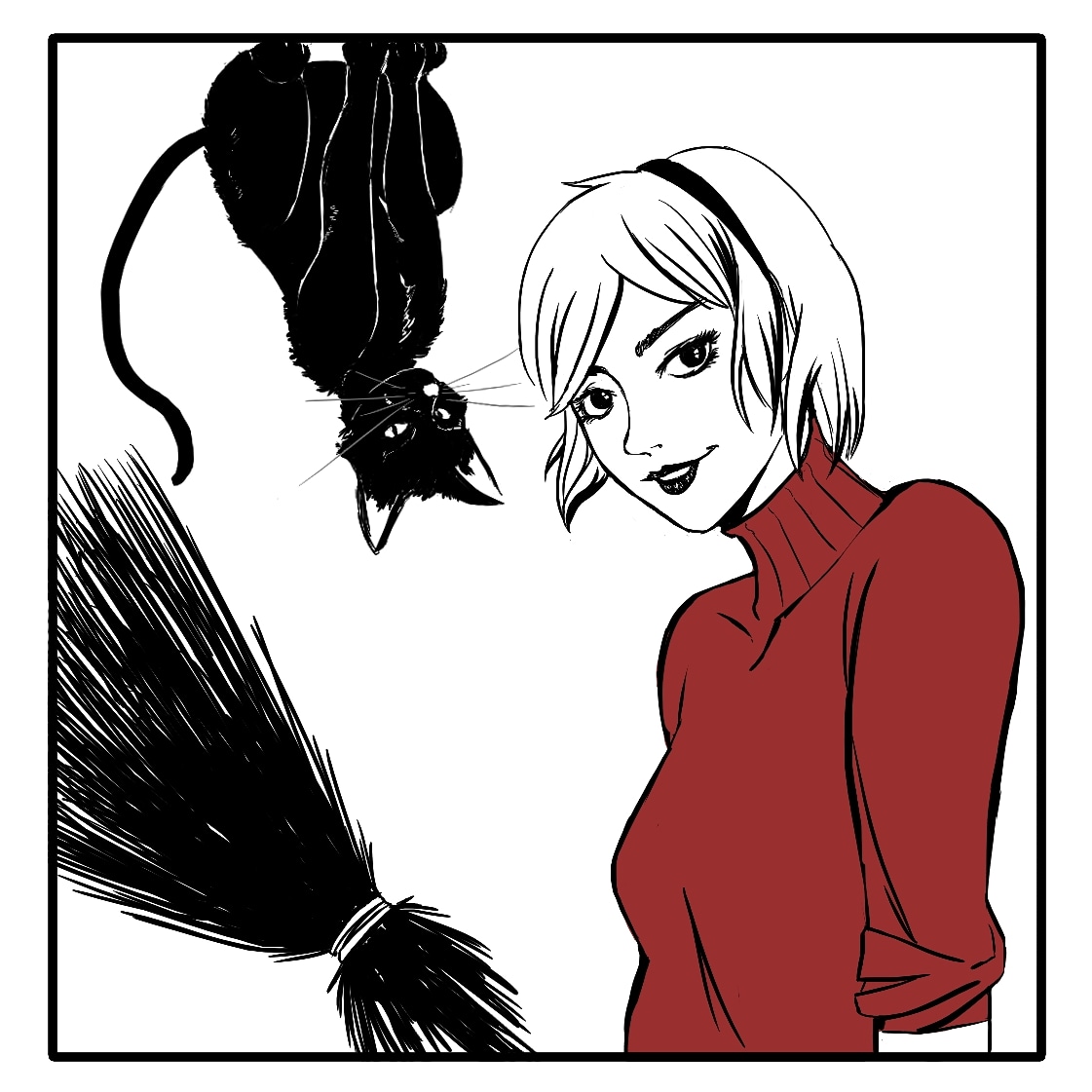 1121x1121 Inktober Day Sabrina Spellman, The Teenage Witch Drawing