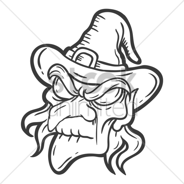 600x600 Witch Face Vector Image