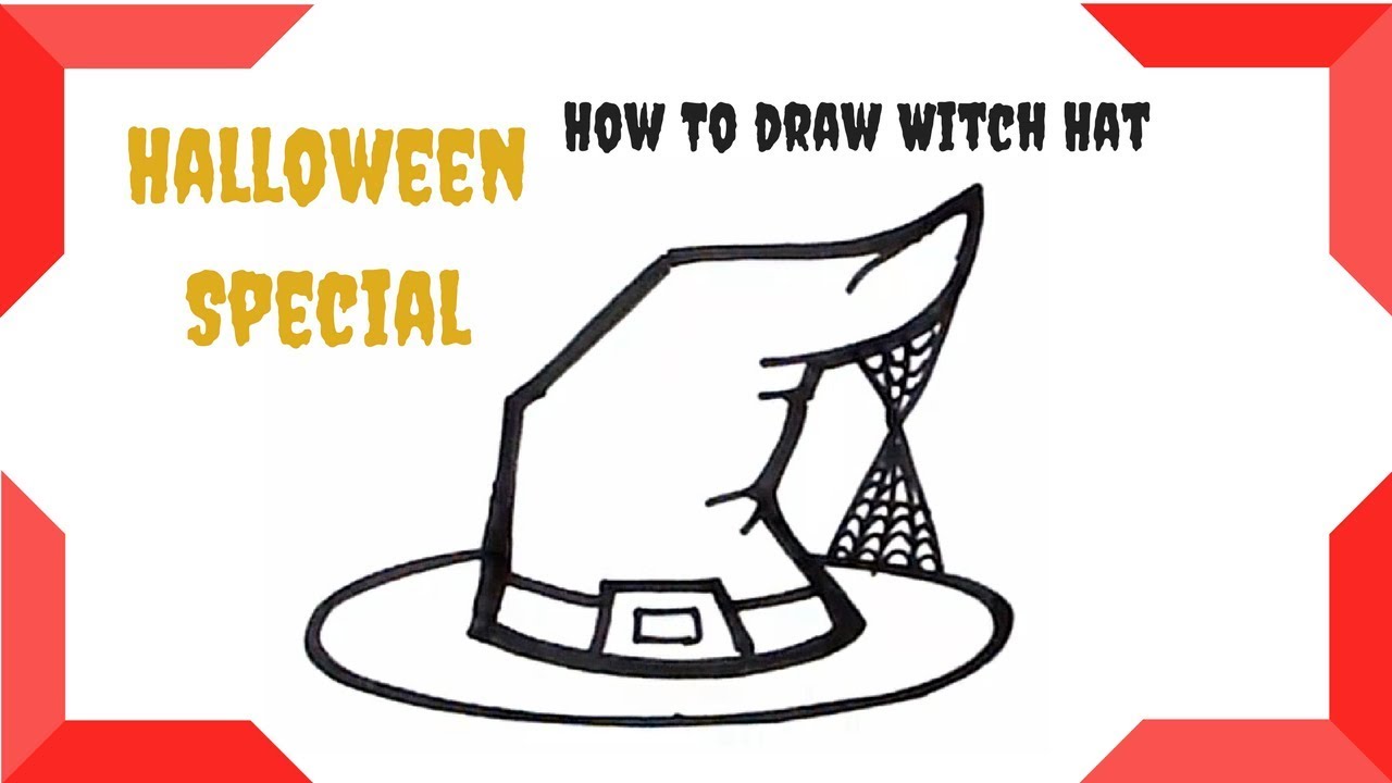 1280x720 How To Draw Easy Halloween Witch Hat Halloween Witch Hat Drawing