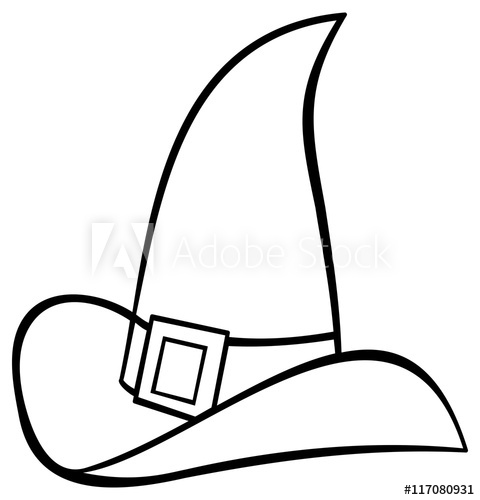480x500 Witch Hat Contour Vector Clip Art