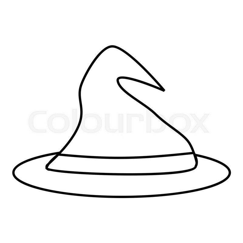 800x800 Witch Hat Icon Outline Illustration Stock Vector Colourbox