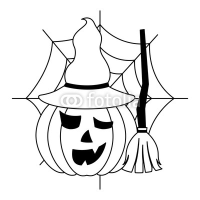 400x400 Halloween Pumpkin With Broom And Witch Hat Buy Photos Ap