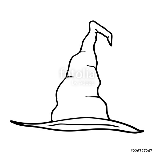 500x500 Line Drawing Cartoon Witch Hat Stock Image And Royalty Free