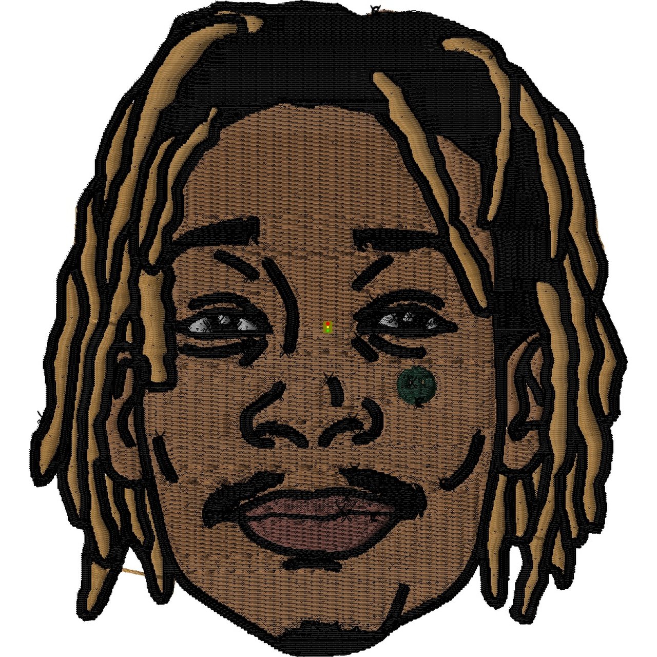 1280x1280 wiz khalifa face iron on patch  dtg