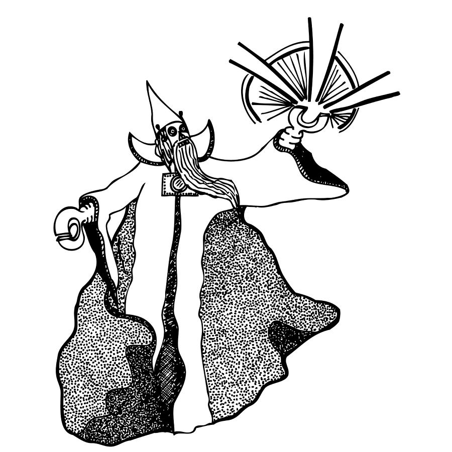 900x900 Robot Wizard Drawing