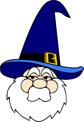 346x500 Vector Drawing Of Wizard Man With A Blue Hat