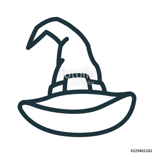 500x500 Witch Wizard Hat Minimal Flat Line Stroke Icon Pictogram Stock