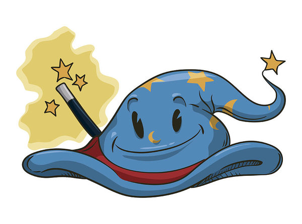 600x446 Wizard Hat With Magic Wand Art Print