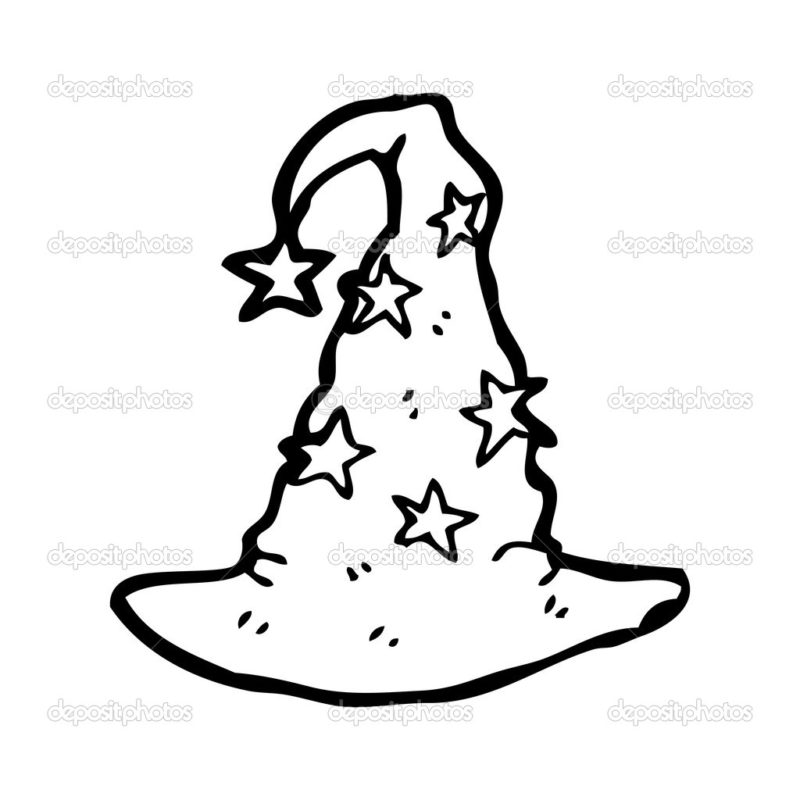 800x800 Wizards Hat Cartoon Stock Vector Lineartestpilot