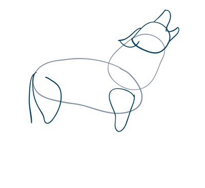 400x367 How To Draw A Wolf