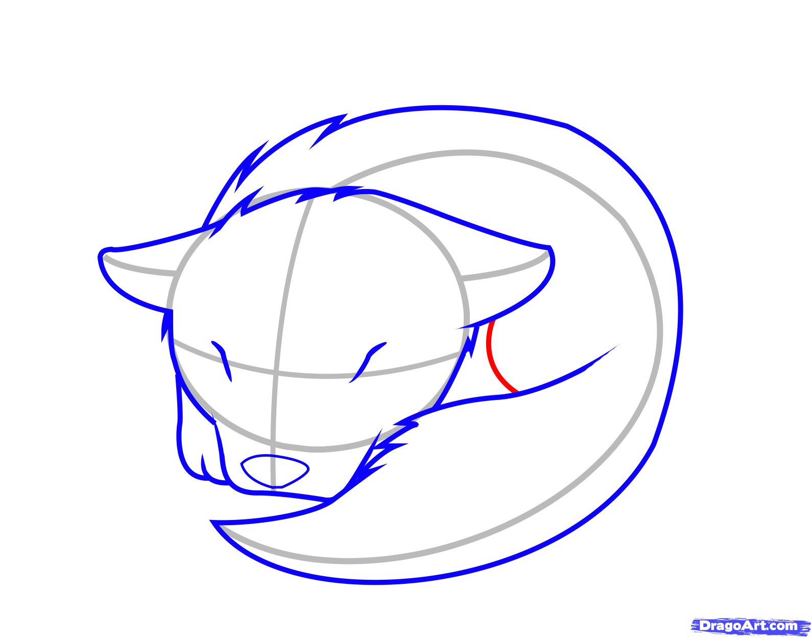 1590x1249 How To Draw A Sleeping Wolf Pup, Step