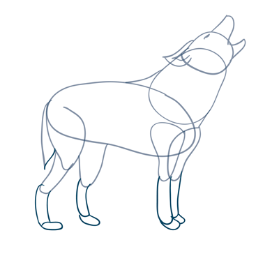 400x367 How To Draw A Wolf