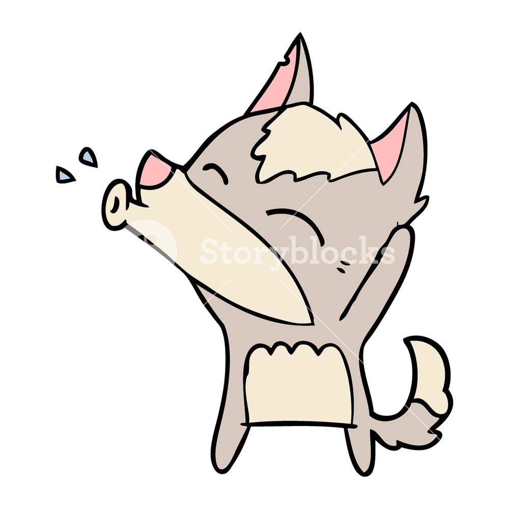 1000x1000 Howling Wolf Cartoon Royalty Free Stock Image