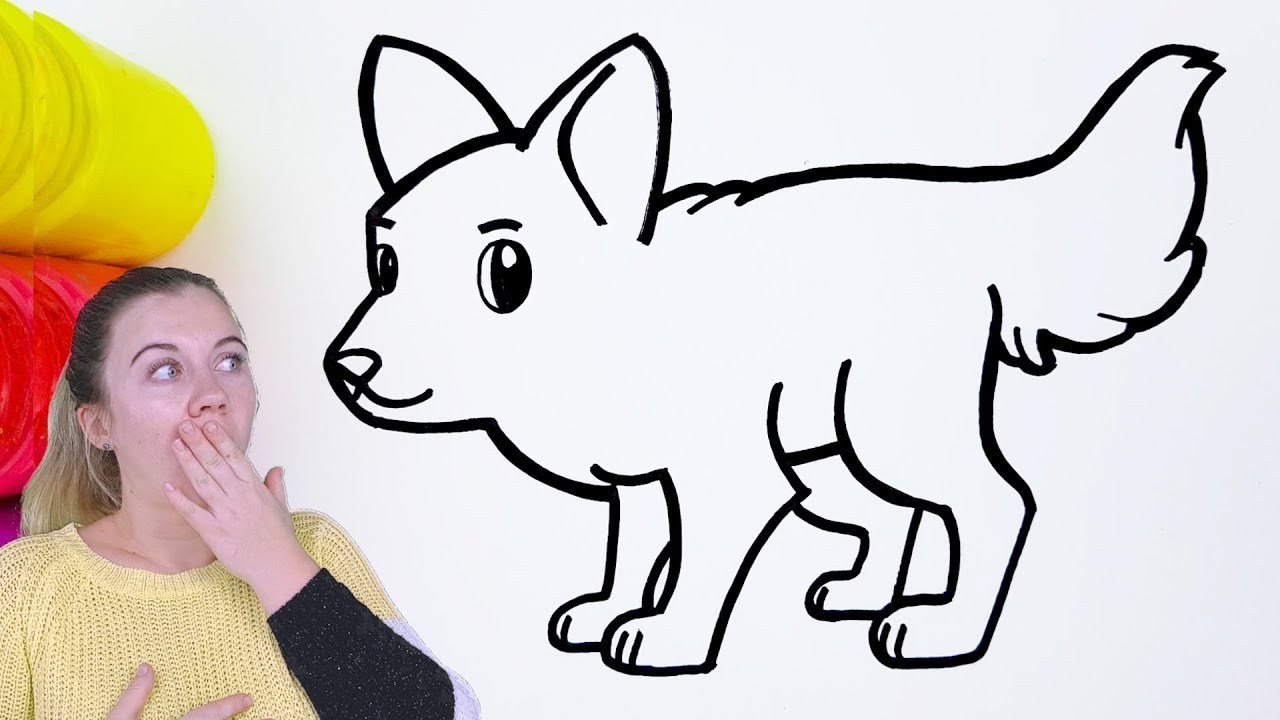 1280x720 Cartoon Coloring Pages Cute Cartoon Wolf Drawing Easy Wolf