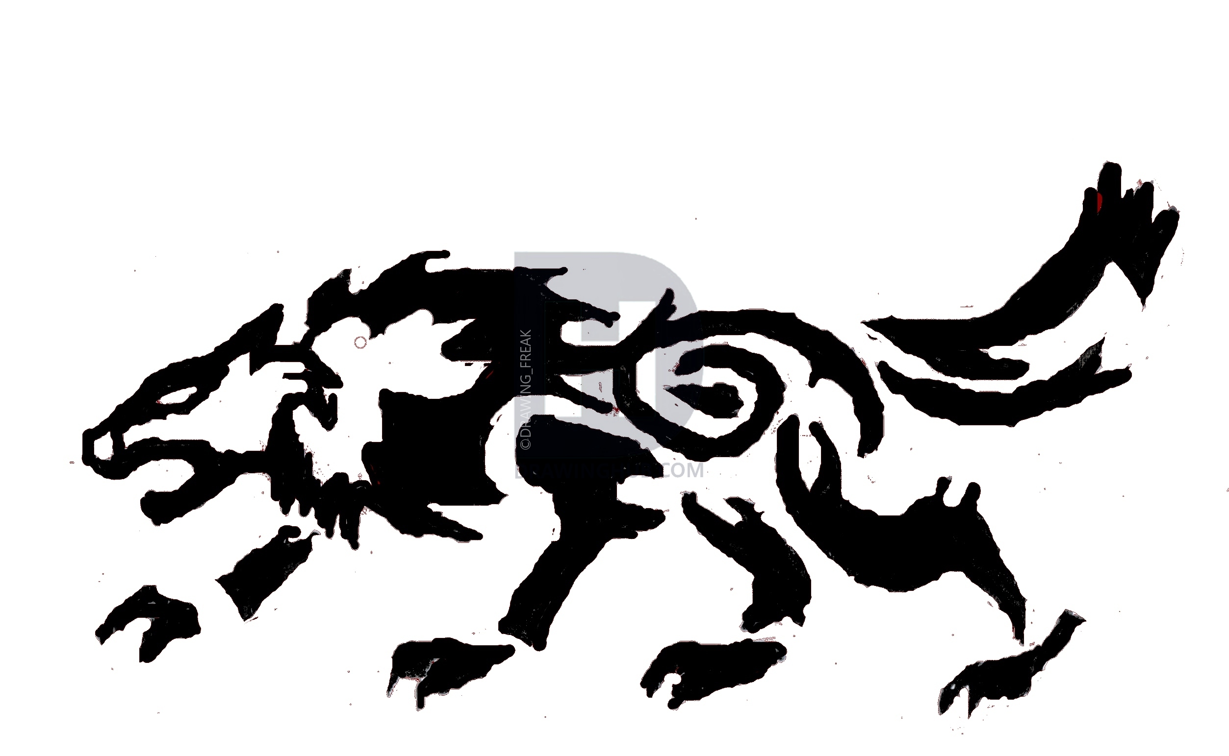 2506x1543 How To Draw A Tribal Wolf, Step