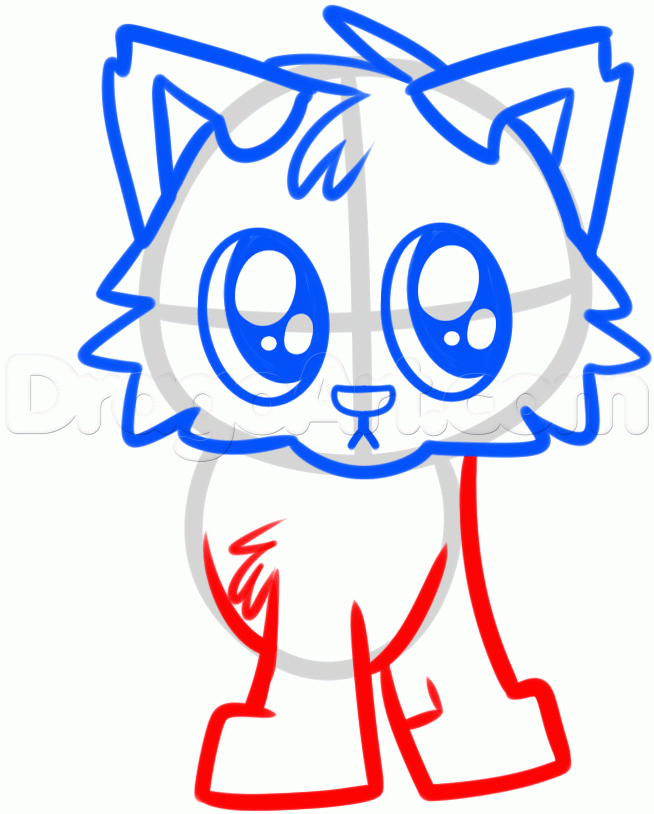 654x814 How To Draw A Baby Wolf Cub, Step
