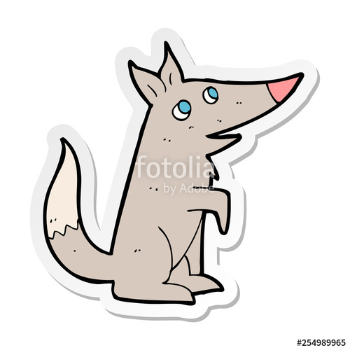 500x500 Sticker Of A Cartoon Wolf Cub Stock Image And Royalty Free Vector
