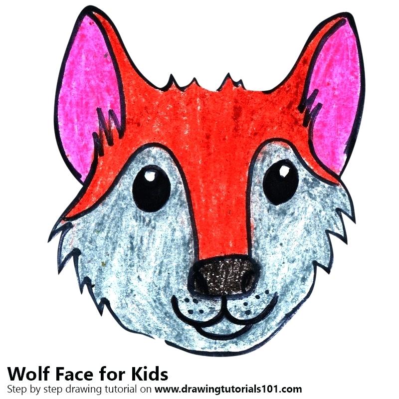 800x800 Wolf Drawing For Kids Step