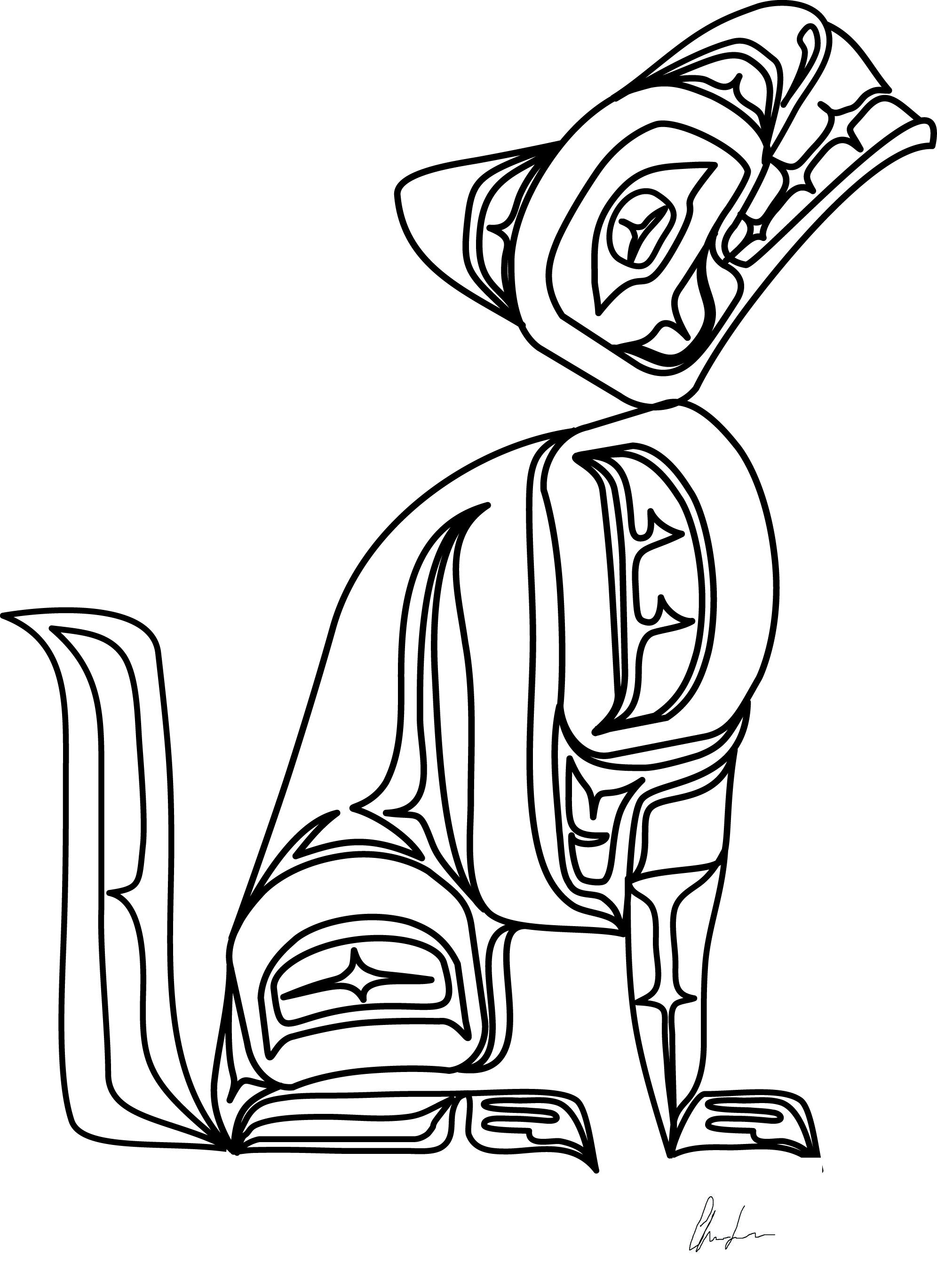 1992x2737 Howling Wolf Coloring Book Design Northwest Coast First Nations