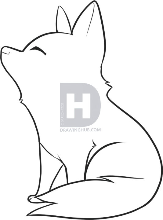 534x720 How To Draw A Wolf For Kids, Step