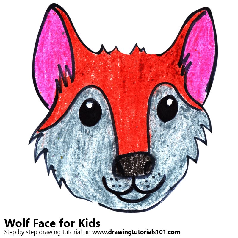 800x800 Learn How To Draw A Wolf Face For Kids