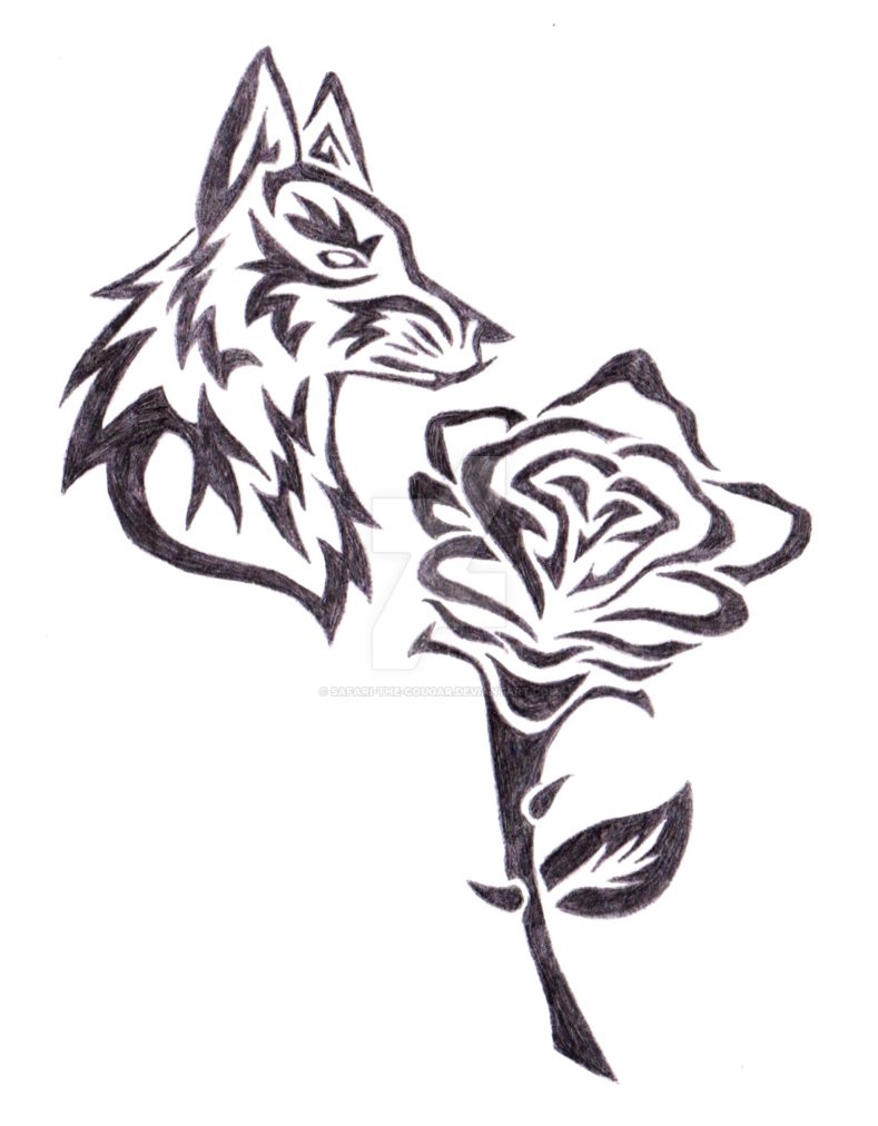 789x1012 Tribal Wolf W Rose