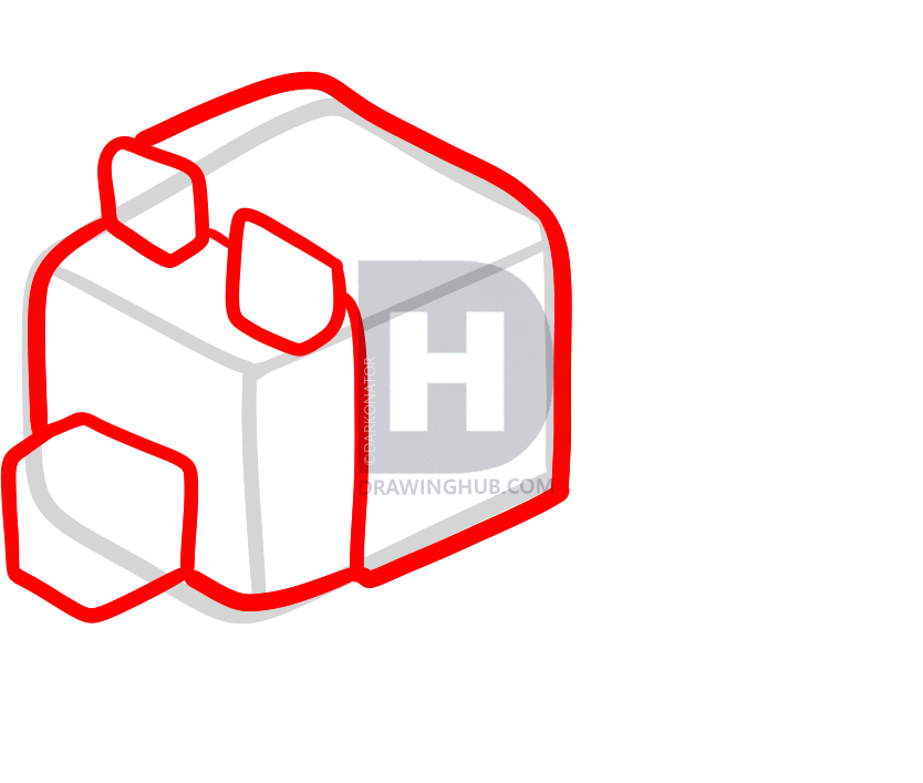 834x707 How To Draw A Minecraft Wolf, Step