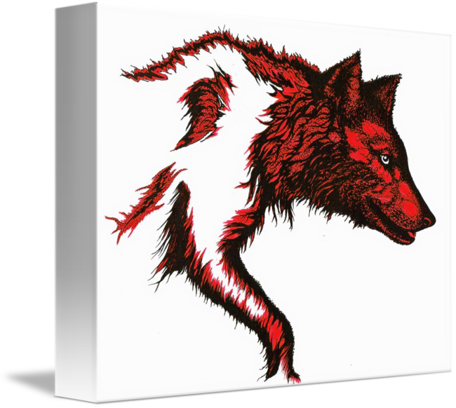 650x582 Wolf Stalking Red