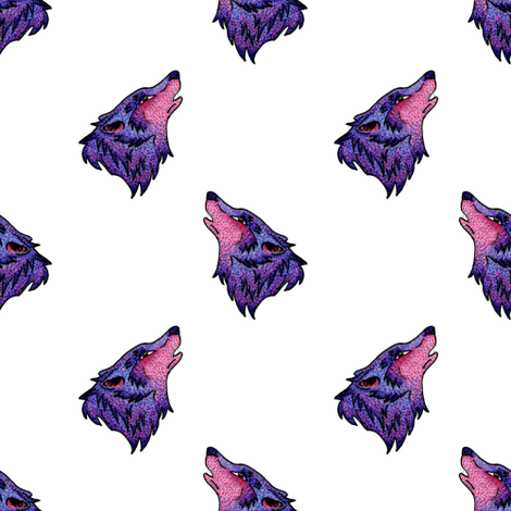 470x470 Pink And Purple Howling Wolf Head Wallpaper Designed