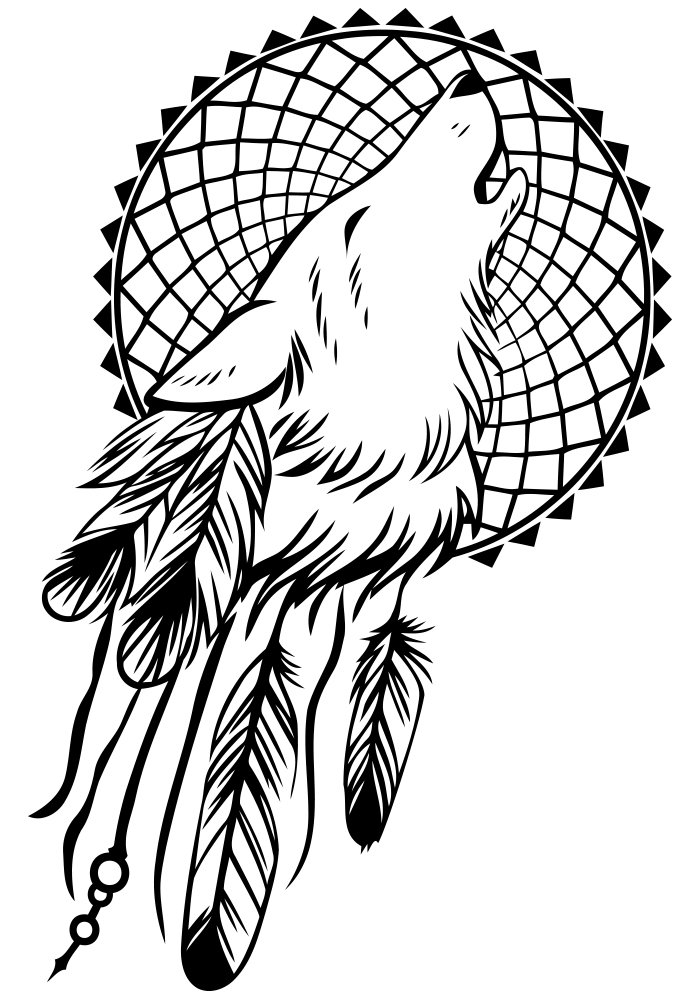 Wolf Dreamcatcher Drawing | Free download on ClipArtMag