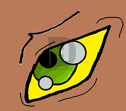 432x380 Green Wolf Eye Drawing