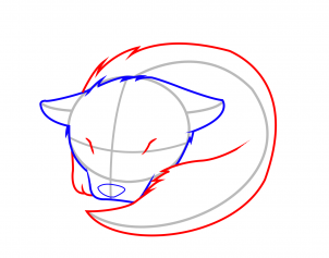 302x237 How To Draw A Sleeping Wolf Pup, Step