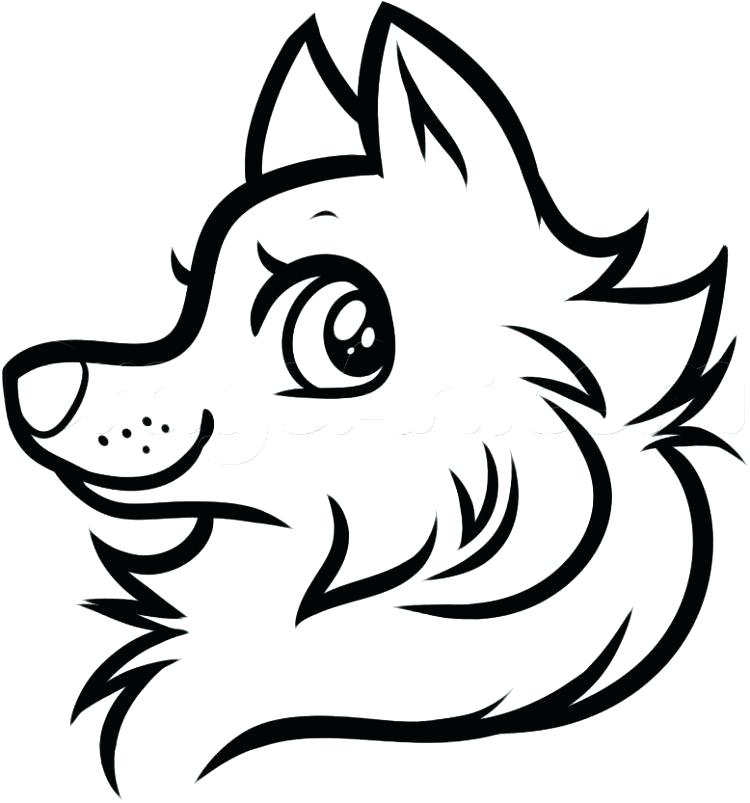 750x803 Outline Of A Wolf Face Tattoo Head Cartoon Mascot Character Vector