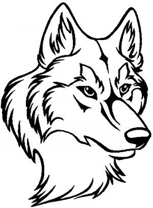 300x406 Outline Of A Wolf Head Search Wolves In Wolf Outline