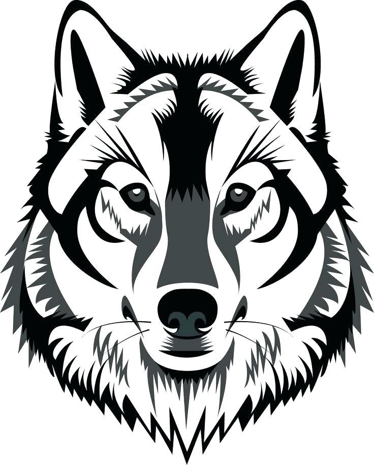 736x915 Wolf Face Outline