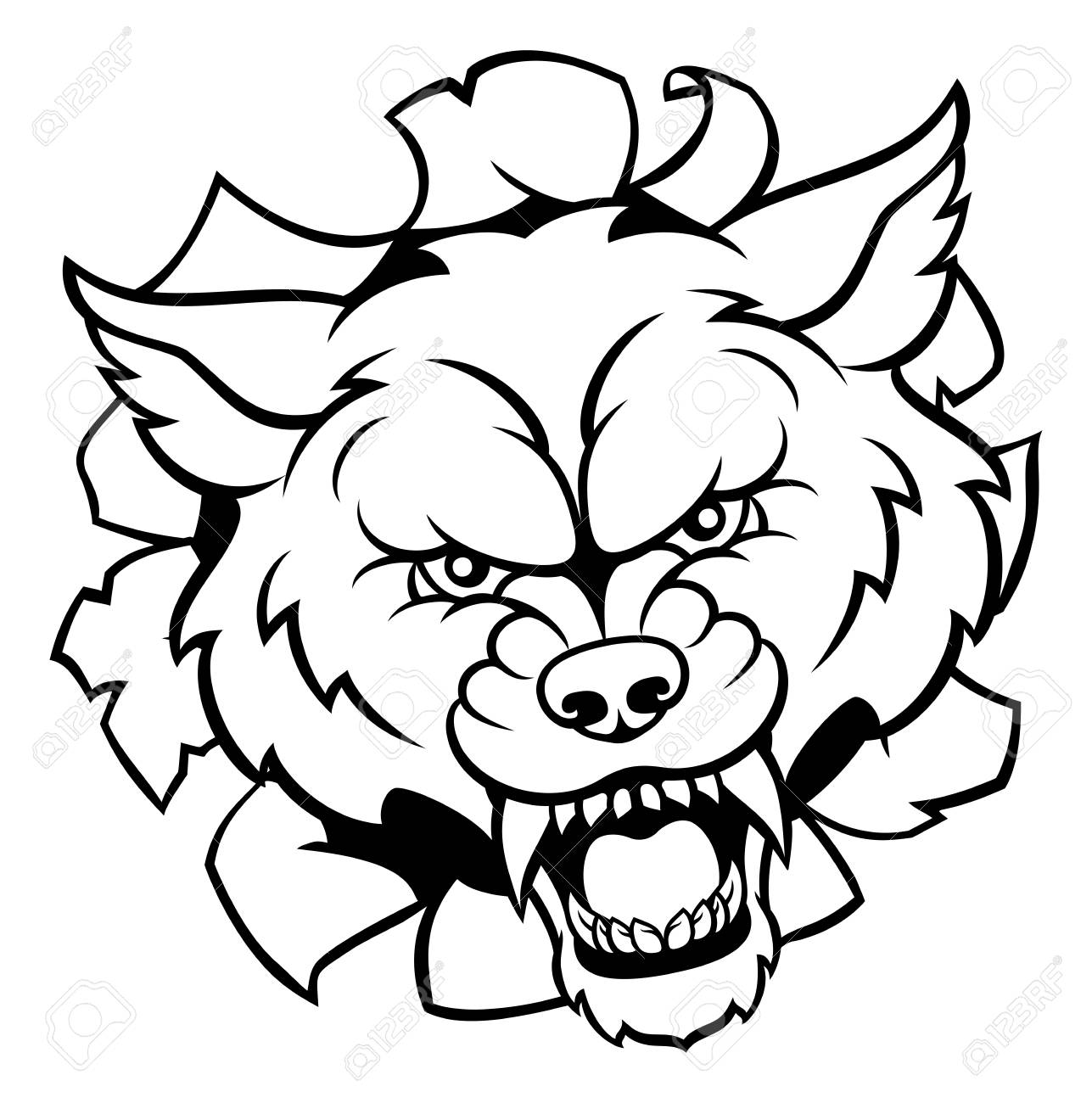 1287x1300 Huge Collection Of 'mean Wolf Drawing' Download More Than