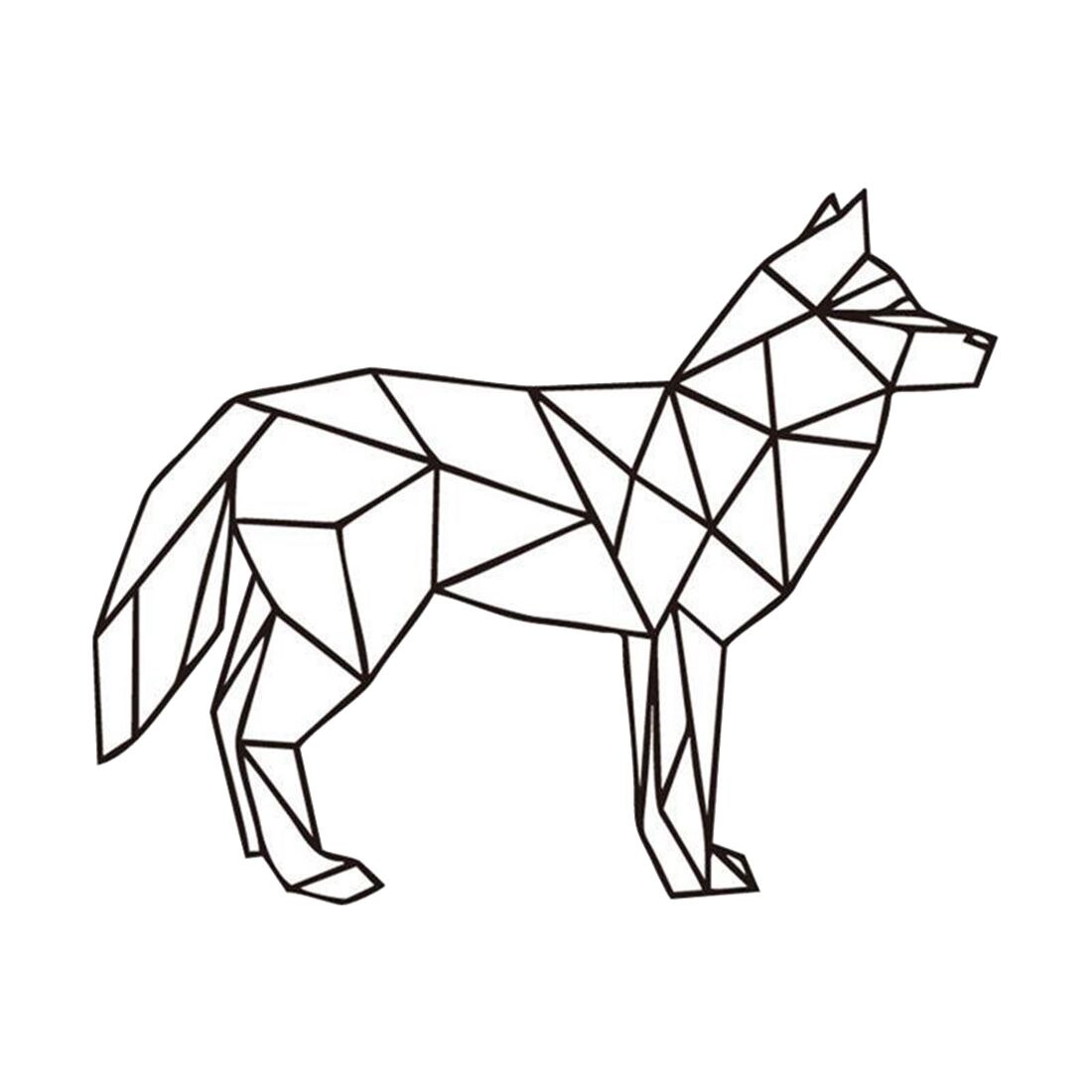 1100x1100 Practical Inch Geometric Personality Creative Line Wolf