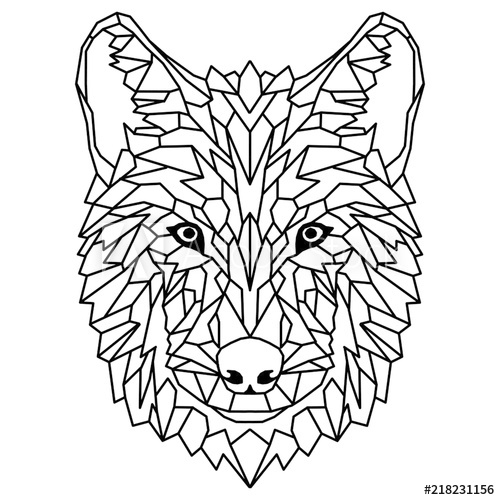 500x500 Wolf Hund Geometrisch Als Geometric