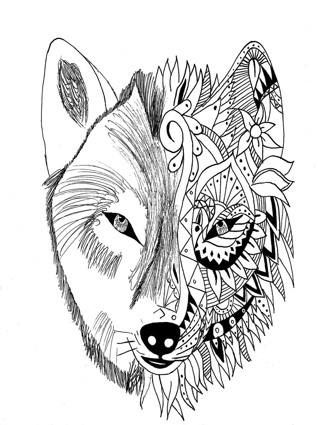 1024x1364 Animals Geometric Coloring Pages Wolf Wolves