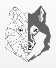 190x228 Artsy Wolf Face Geometric Badass Animal Gift Pillowcase X