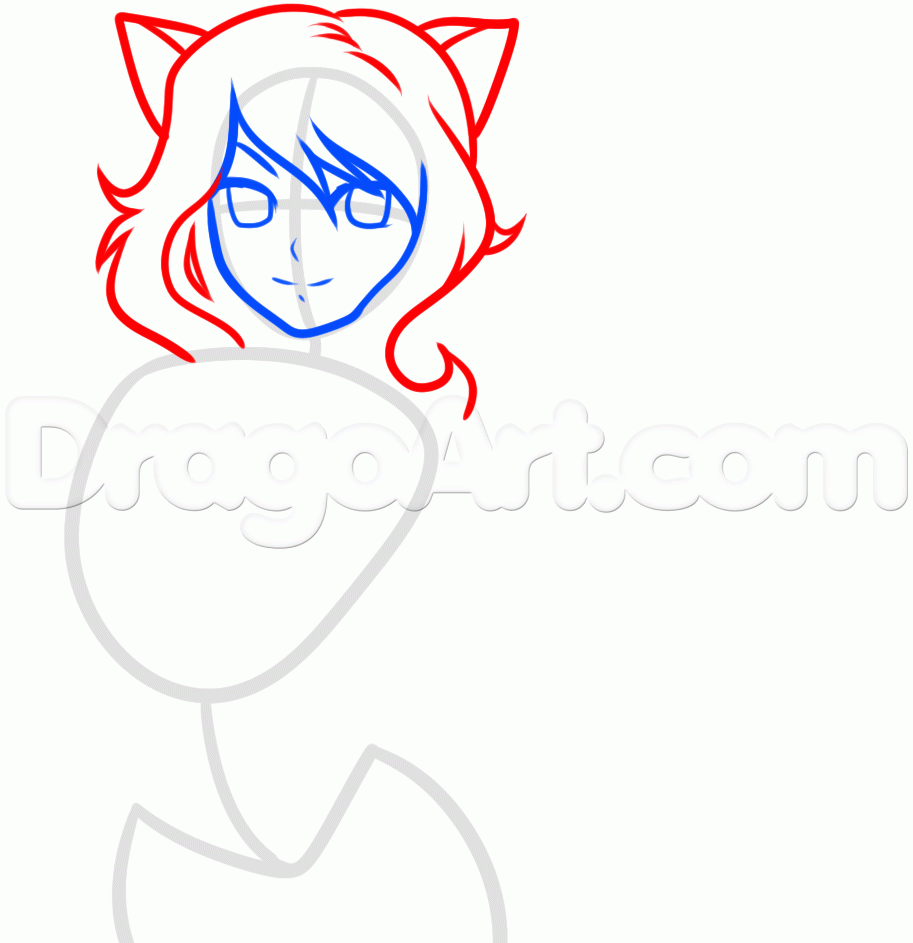 913x943 Draw An Anime Wolf Girl, Step