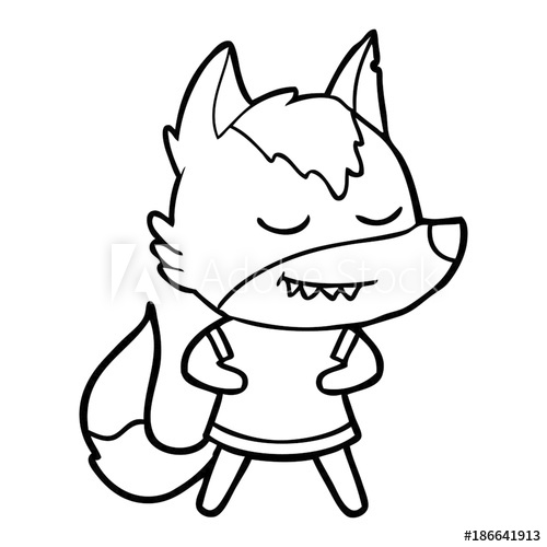 500x500 Friendly Cartoon Wolf Girl