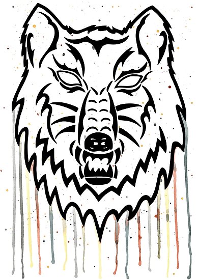 389x550 Watercolor Wolf Head Posters