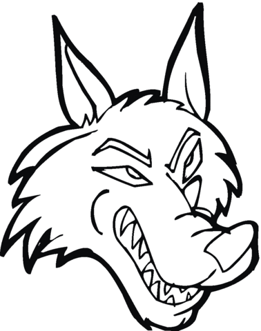 378x480 Wolf Head Coloring Pages
