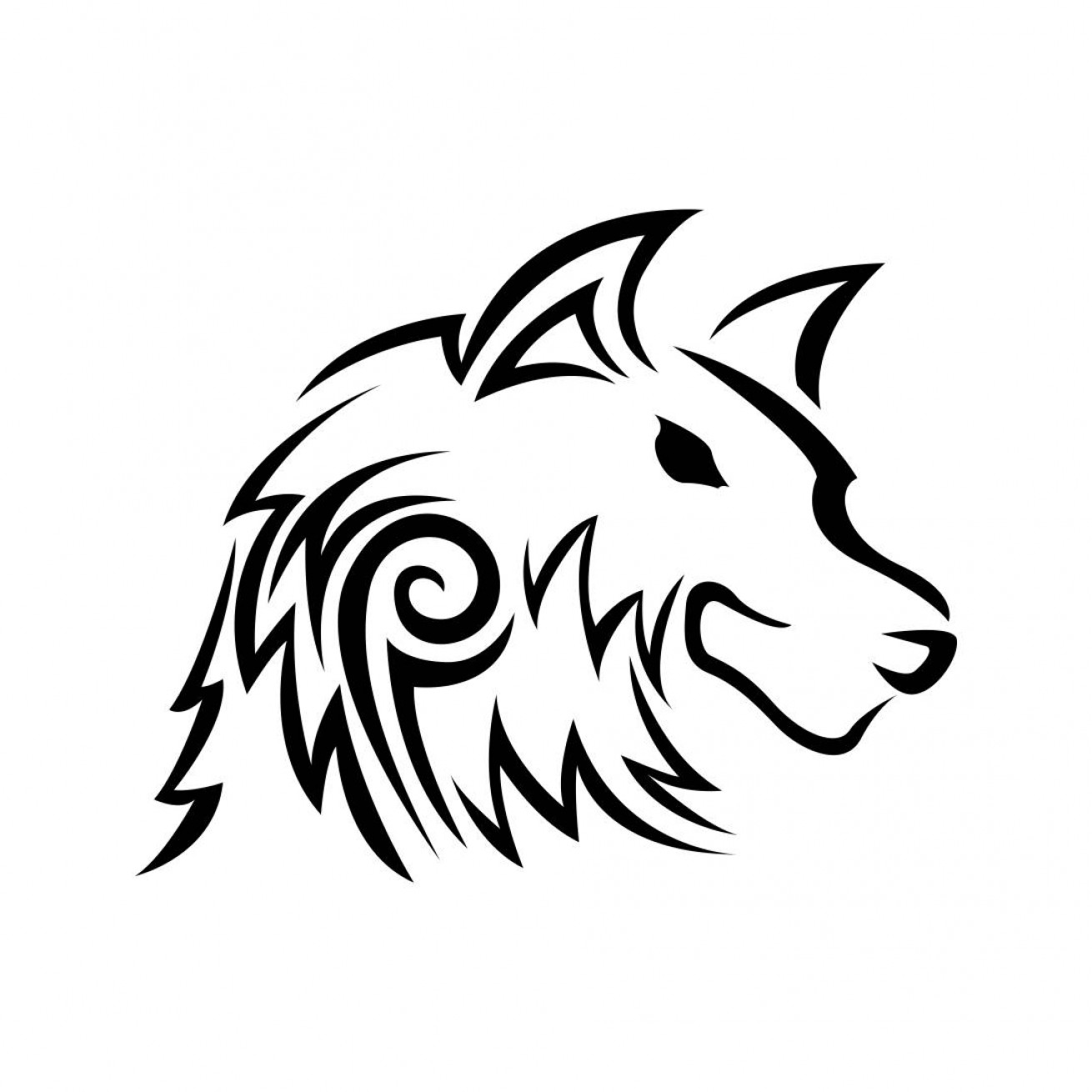 1310x1310 Wolf Head Tribal Tattoo V Graphics Soidergi