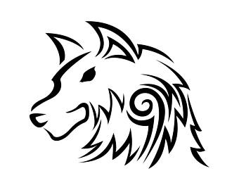 340x270 Wolf Head Print Etsy