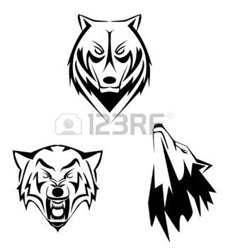 322x350 Dog Line Drawings Wolf Set Illustration Wine Glass Painting